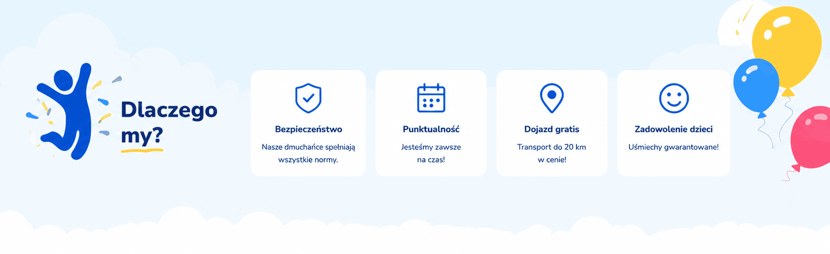 Bezpieczny wynajem dmuchańców Skok i Hop – czyste atrakcje, terminowy montaż i radość dzieci